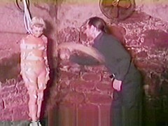 Totally helpless blonde dominated and humiliated in a moldy basement