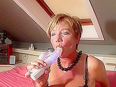 Ina V. - Horny Housewife Squirting All Over Her Bed