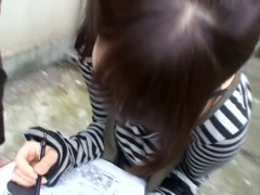 Asian cutie lets her nipple slip in a downblouse video