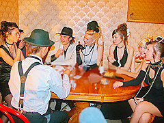 Hot sex party in retro style