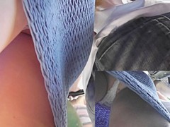 Lace straps up blue knit suit
