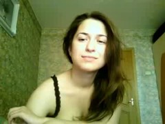 Amateur jumps on the bed nude
