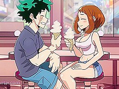 Uraraka x Deku: Accidental Pussy Creampie on the First Date (Anime Hentai)