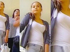 Pretty girl boobs and cameltoe