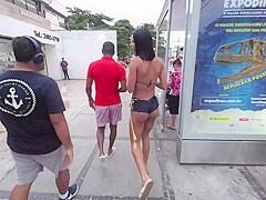 Brazilian "Kendal", Debora Andrade Walks Almost Naked On The