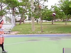 Sexy basketball babes in a hot lesbian fuck