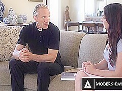 Pervy Priest Creampies Horny Teen 18+ Keira Croft After Taking Her Anal Virginity!