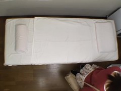 Perky tits Jap fingered hard in voyeur massage video