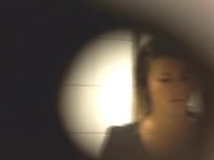 Hot milfs pissing in the office toilet
