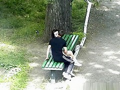Teen couple park handjob