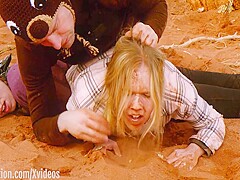 Brooke Johnson And Rebel Rhyder - Pressed Into The Dirt And Ass Fucked Hard While Cuck Gets Nothing: