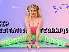 Taylor Blake : Deep Meditation Techniques; Teen Blonde in Yoga Pants Solo VR Porn